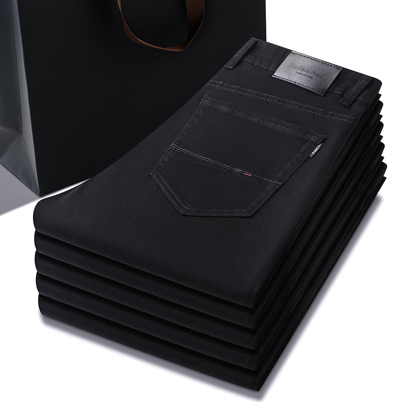 Men Formal Wear With Jeans - Pure Zwarte Jeans Heren Zomer Dunne