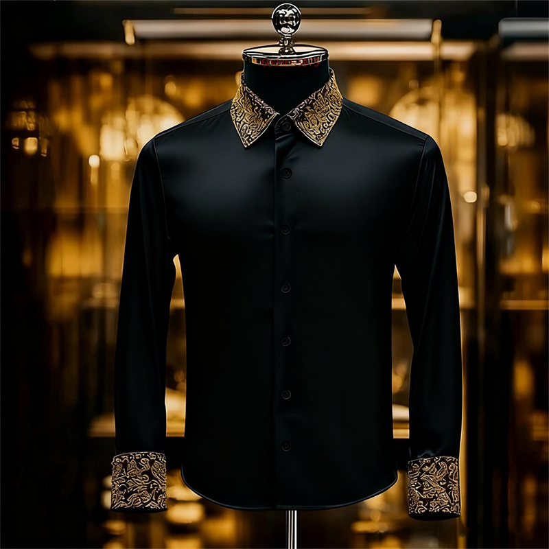 Men Formal Party Wear Shirt - Heren etnische stijl prachtig bloemenoverhemd, formeel