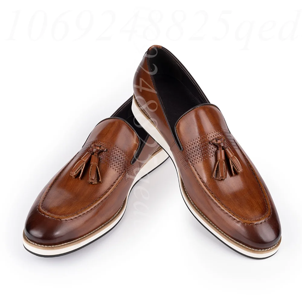 Men'S Formal Office Wear Shoes - Heren instappers met kwastjes, van echt