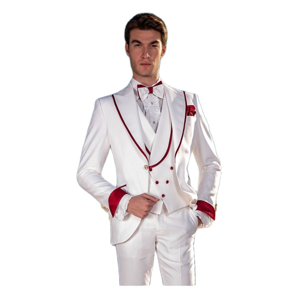 Men Formal Party Wear Dress - Custom Made Witte Mannen Pakken Bruiloft