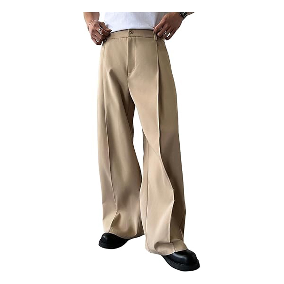 Young Men Formal Wear - Herenkostuumbroek met effen kleur, rechte pijpen,