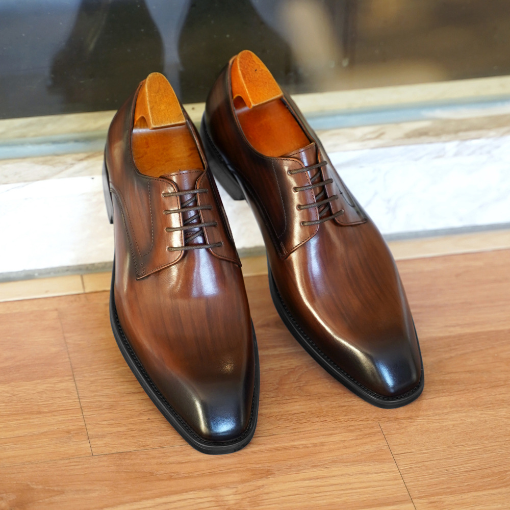 Men Formal Wear Office - Zakelijke vrijetijdsschoenen voor heren, noodlijdende houtnerf,