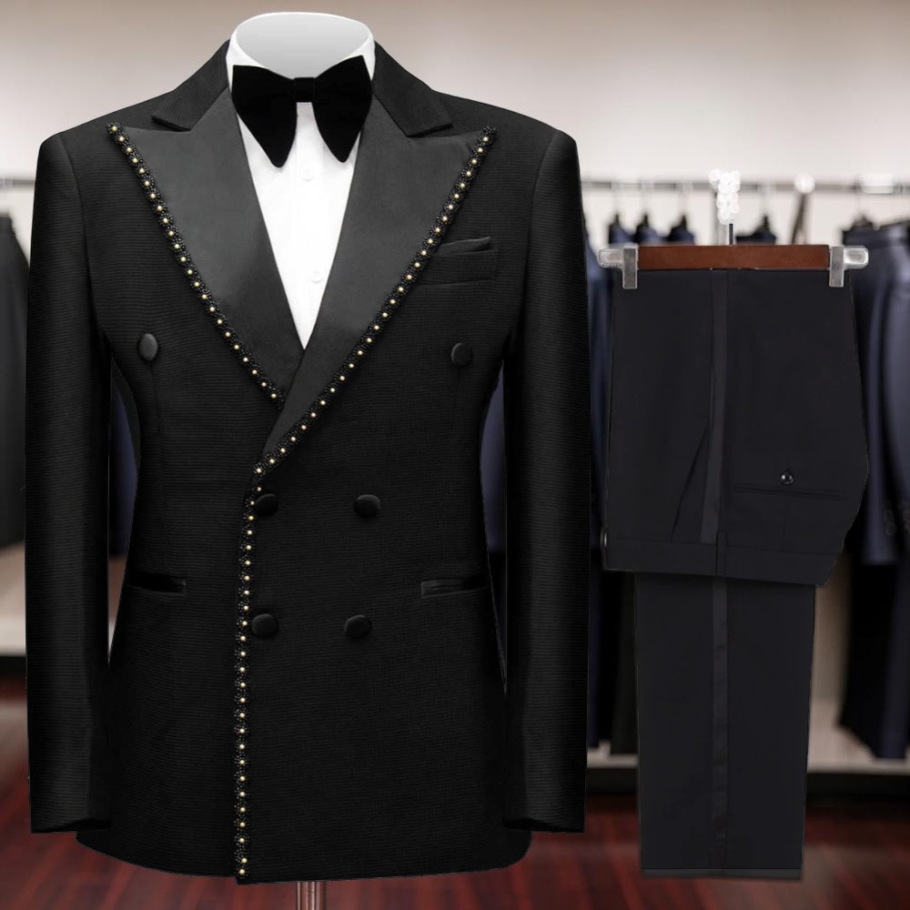Men Formal Wear Wedding - Dubbelgeknoopte, met kralen versierde, formele pakken