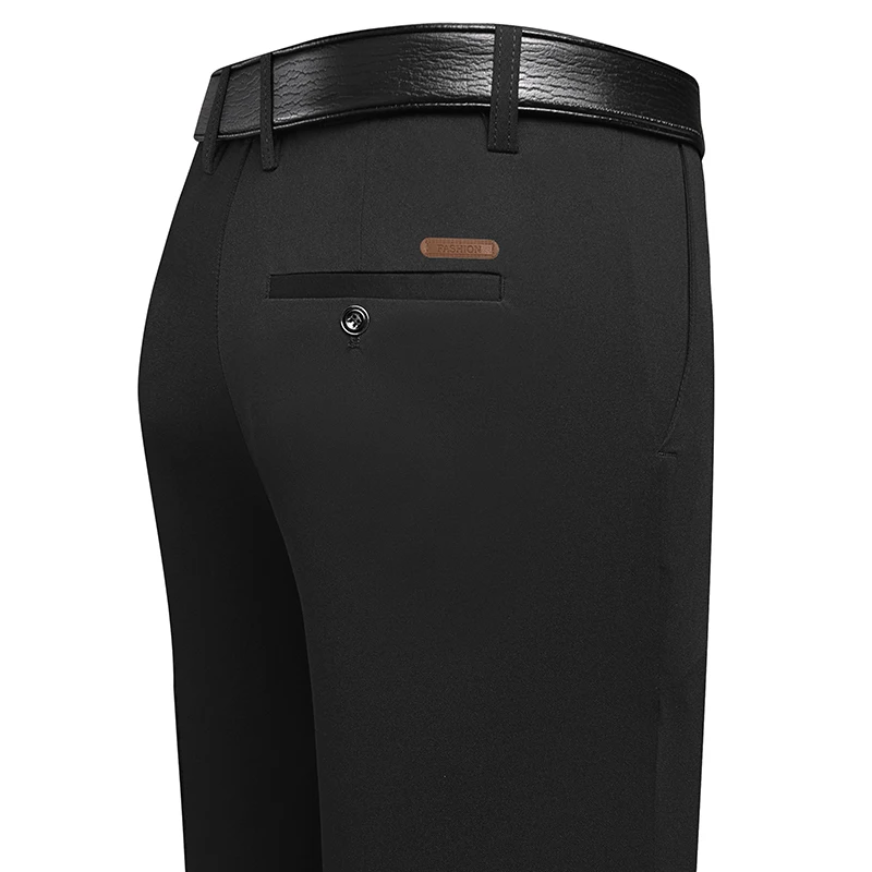 Men Formal Wear Dress - Heren lange rechte broek met leren