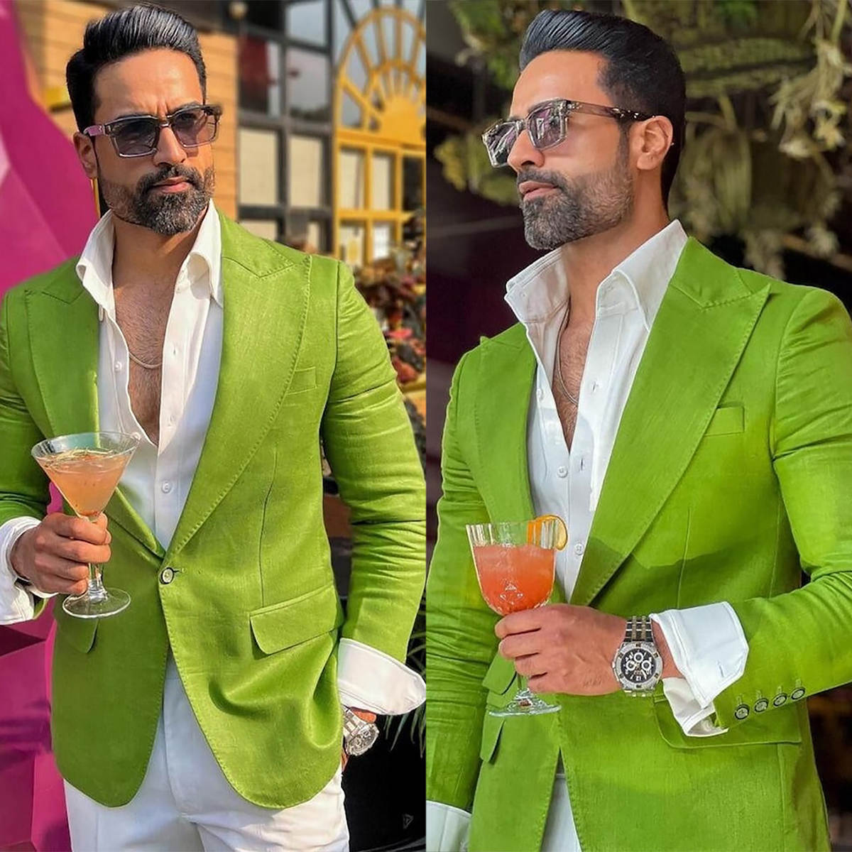 Men Formal Wear Green - Knappe groene bruidegom mannen bruiloft smoking