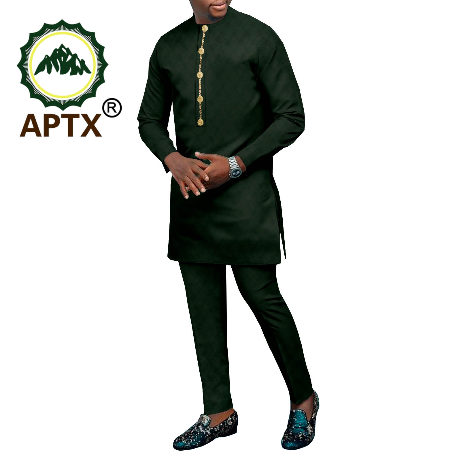 Men Formal Party Wear Shirt - Dashiki Gedrukt Heren Lang Shirt +