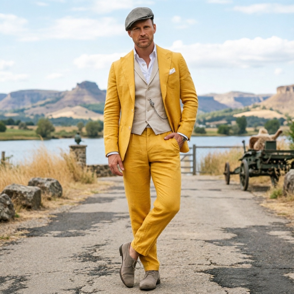 Sagegroene linnen heren driede - Men Formal Wear Green recensie en prijs