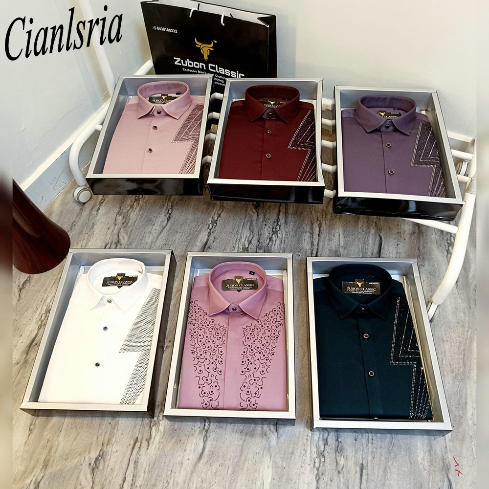 Luxe herenoverhemd met geometr - Men Formal Party Wear Shirt recensie en prijs