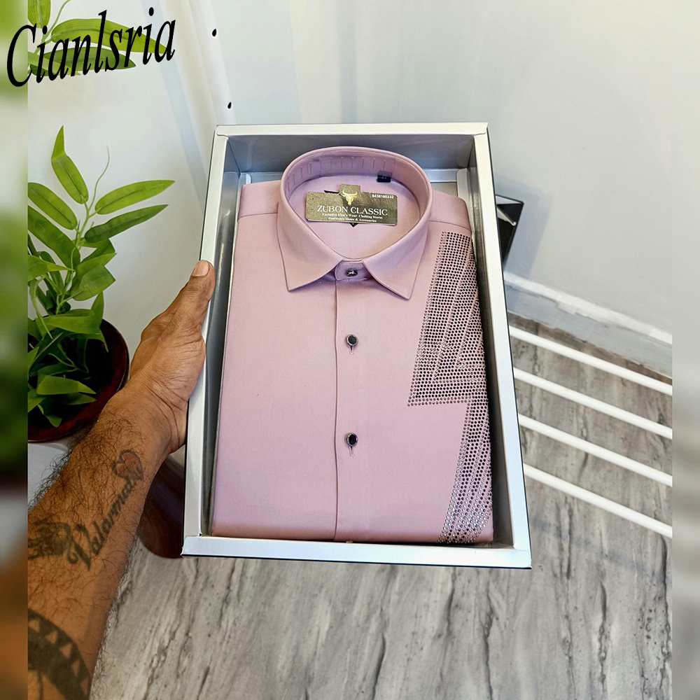 Luxe herenoverhemd met geometr - Men Formal Party Wear Shirt recensie en prijs