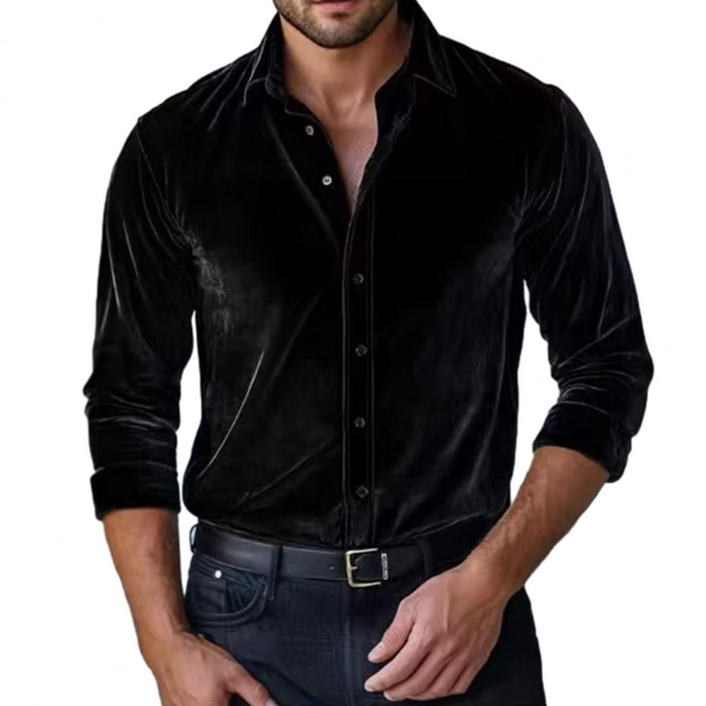 Heren fluwelen overhemd Heren  - Men Formal Party Wear Shirt recensie en prijs