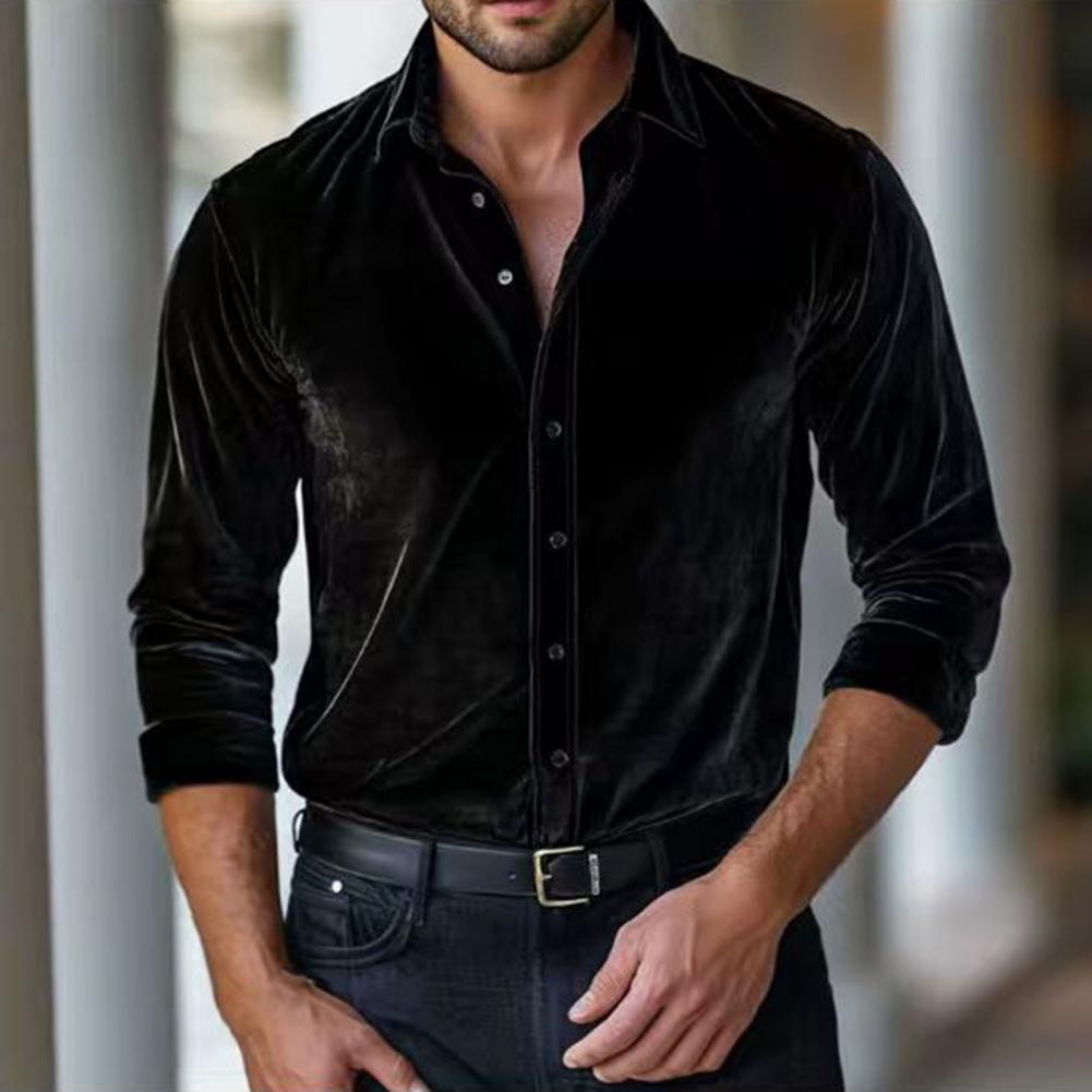 Heren fluwelen overhemd Heren  - Men Formal Party Wear Shirt recensie en prijs