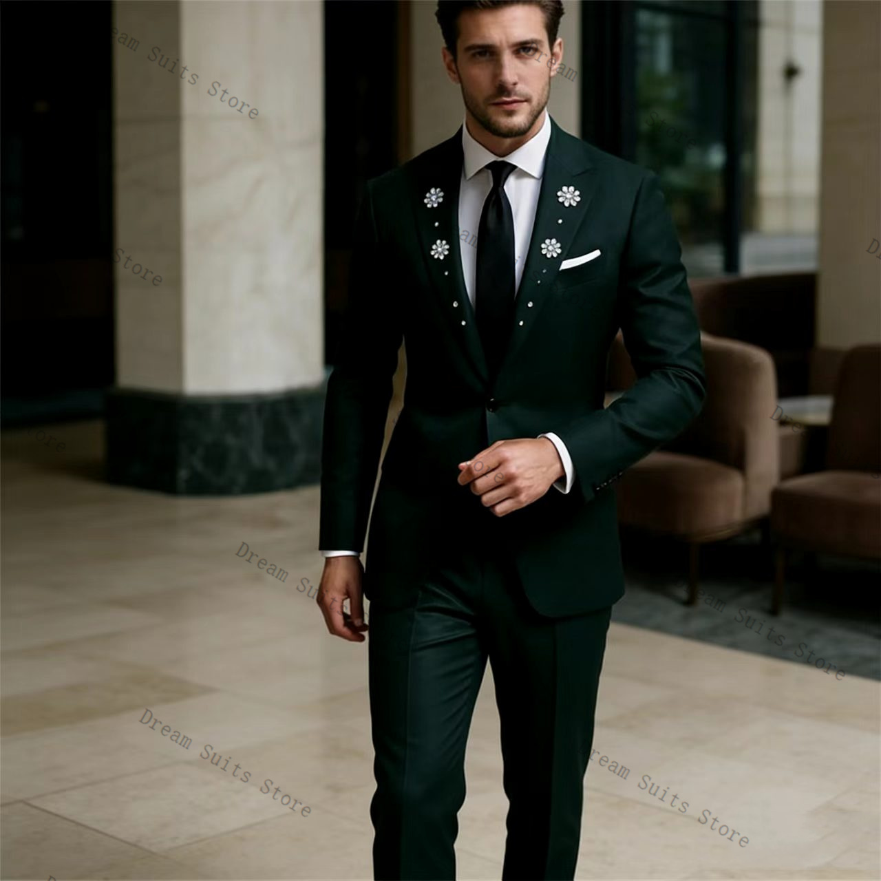 Kristallen Mannen Pak Set 2 St - Men Formal Wear Green recensie en prijs