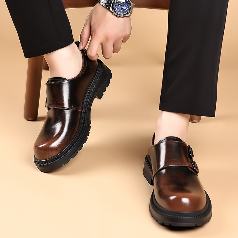 Retro bruine leren vrijetijdss - High End Men'S Formal Wear recensie en prijs