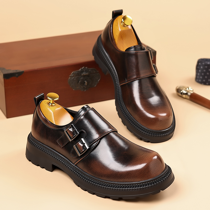 Retro bruine leren vrijetijdss - High End Men'S Formal Wear recensie en prijs
