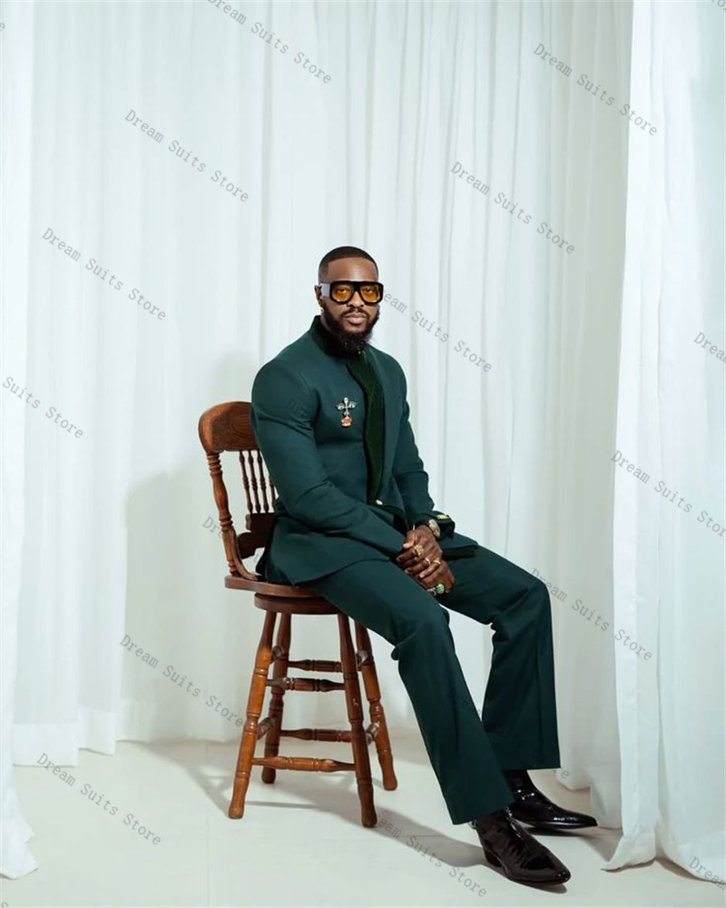 Splicing Kleur Mannen Pak Set  - Men Formal Wear Green recensie en prijs