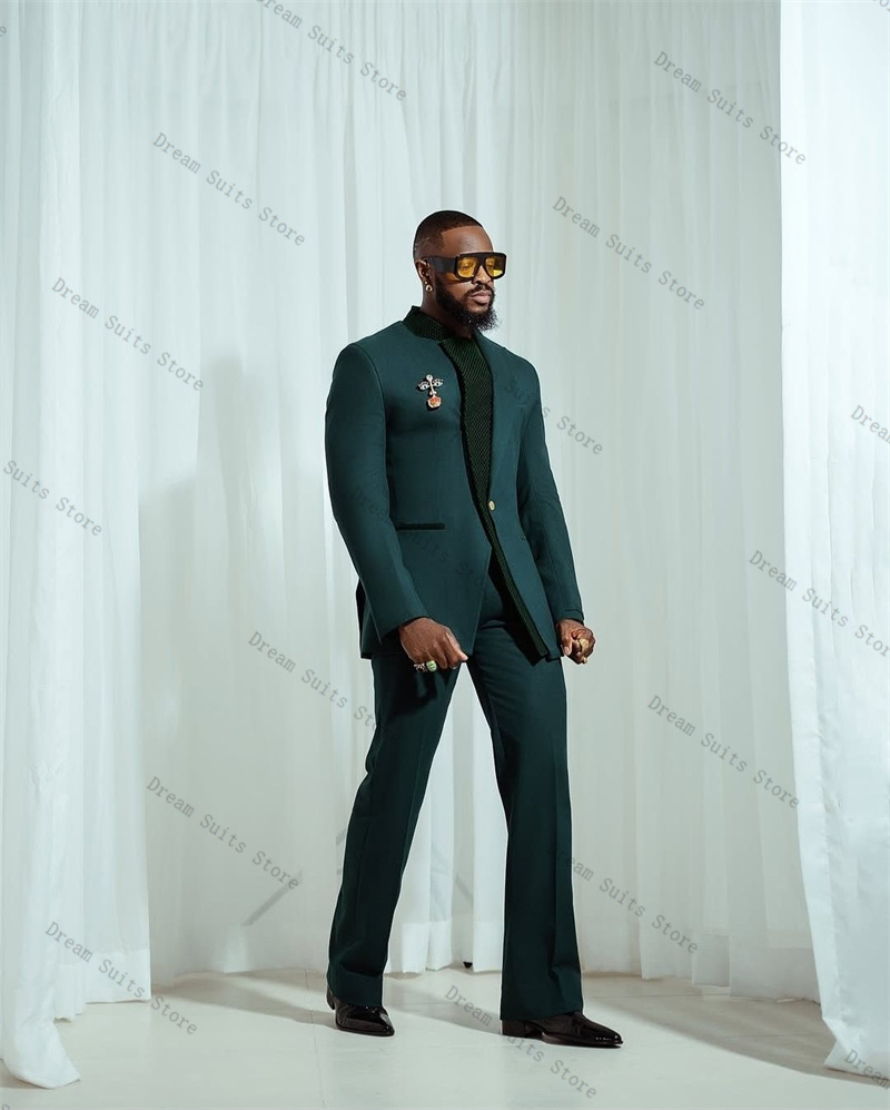 Splicing Kleur Mannen Pak Set  - Men Formal Wear Green recensie en prijs
