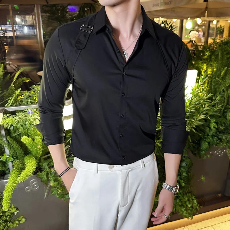 Mannen Overhemd Riem Ontwerp L - Men Formal Party Wear Shirt recensie en prijs