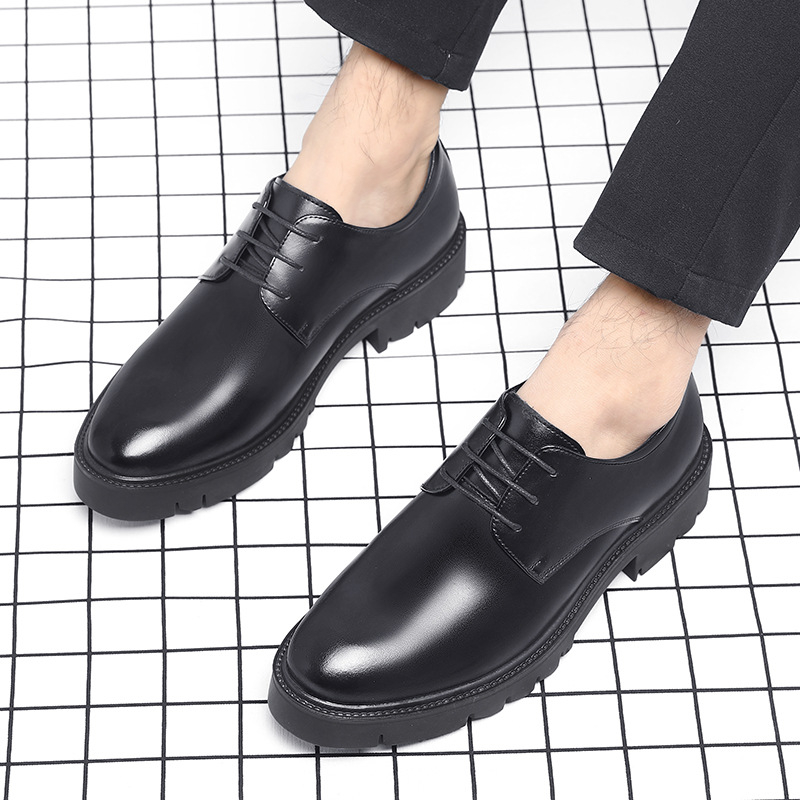 Heren zwarte leren veterschoen - Men Formal Wear Office recensie en prijs