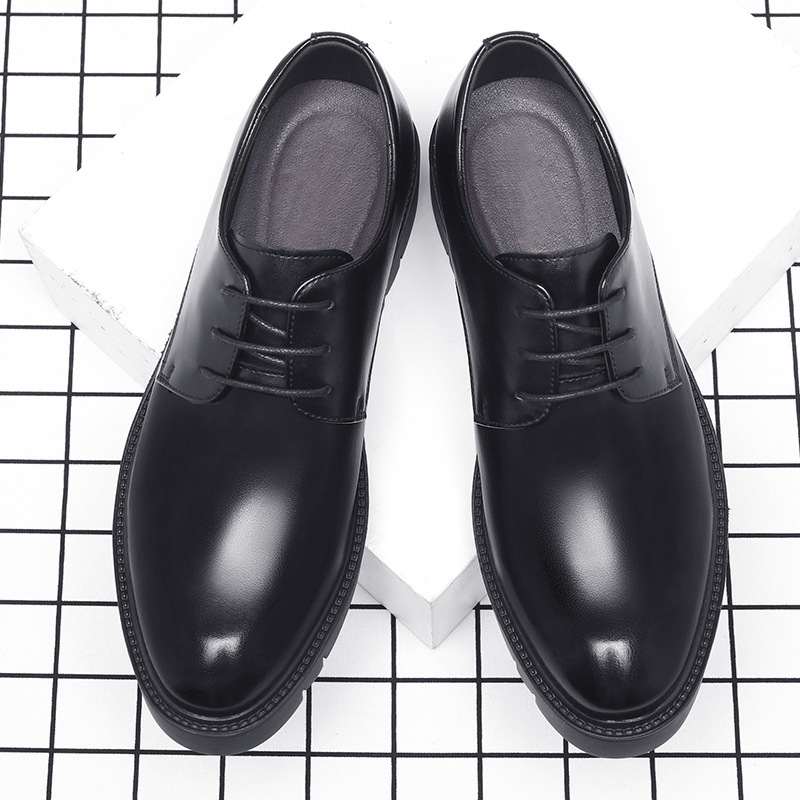 Heren zwarte leren veterschoen - Men Formal Wear Office recensie en prijs