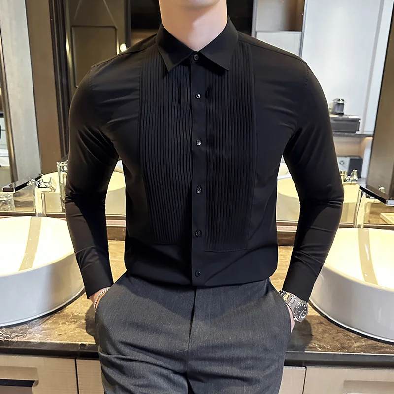 Bruiloft Feestkleding Lange Mo - Men Formal Party Wear Shirt recensie en prijs