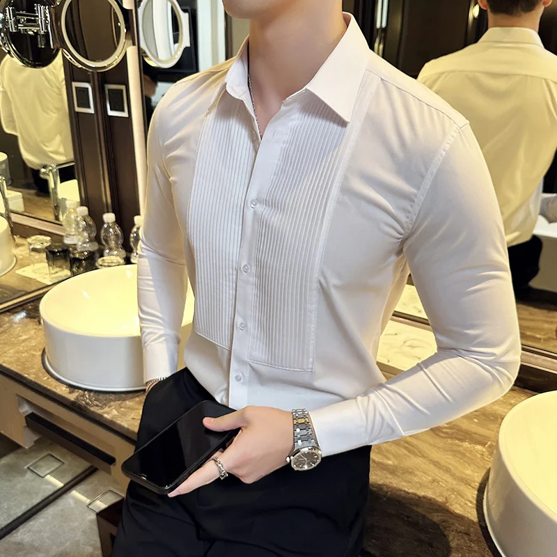 Bruiloft Feestkleding Lange Mo - Men Formal Party Wear Shirt recensie en prijs